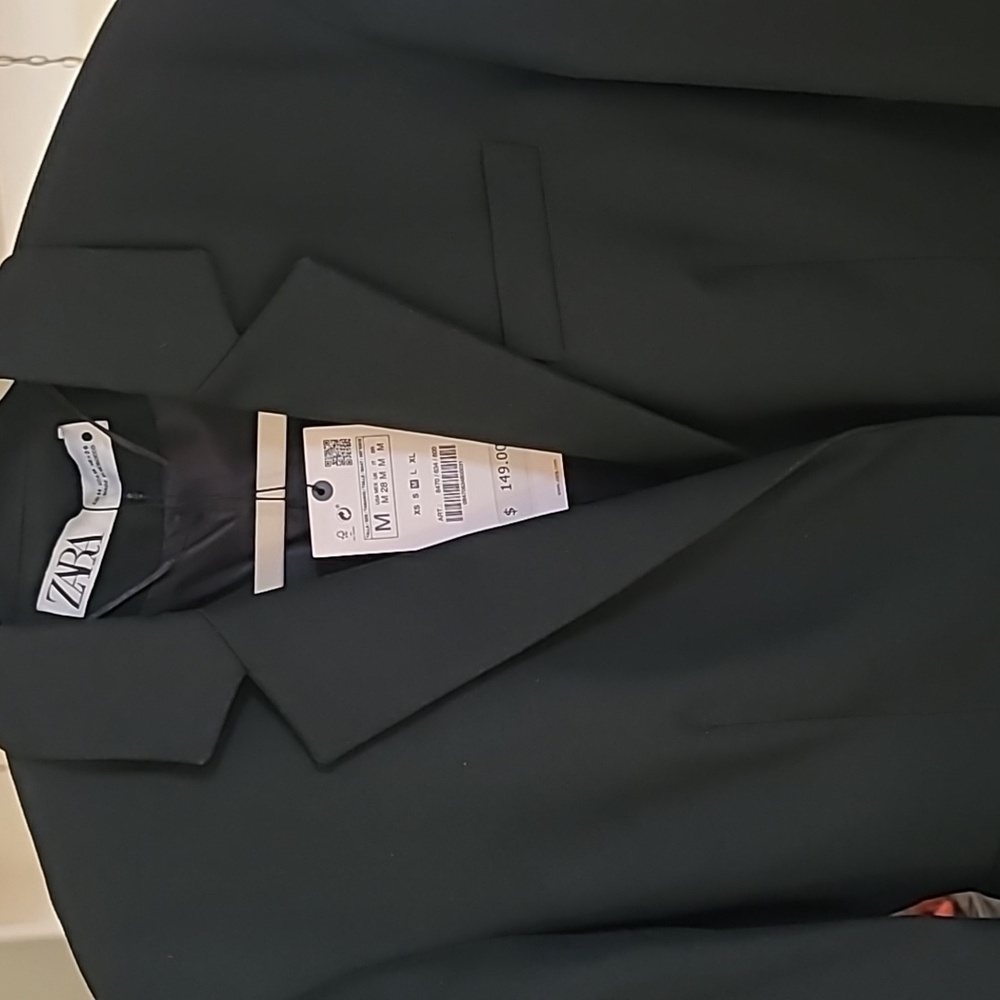 ZARA Long Black Blazer Coat Dress